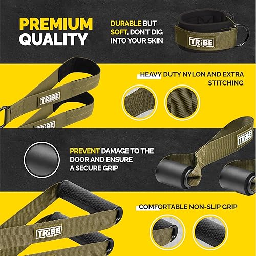 Miniatura 4 de Door Anchor for Resistance Bands - Adjustable Resistance Band Door Anchor with 5 Loops & Metal Rings, Durable Nylon Door Strap for Full-Body Workouts