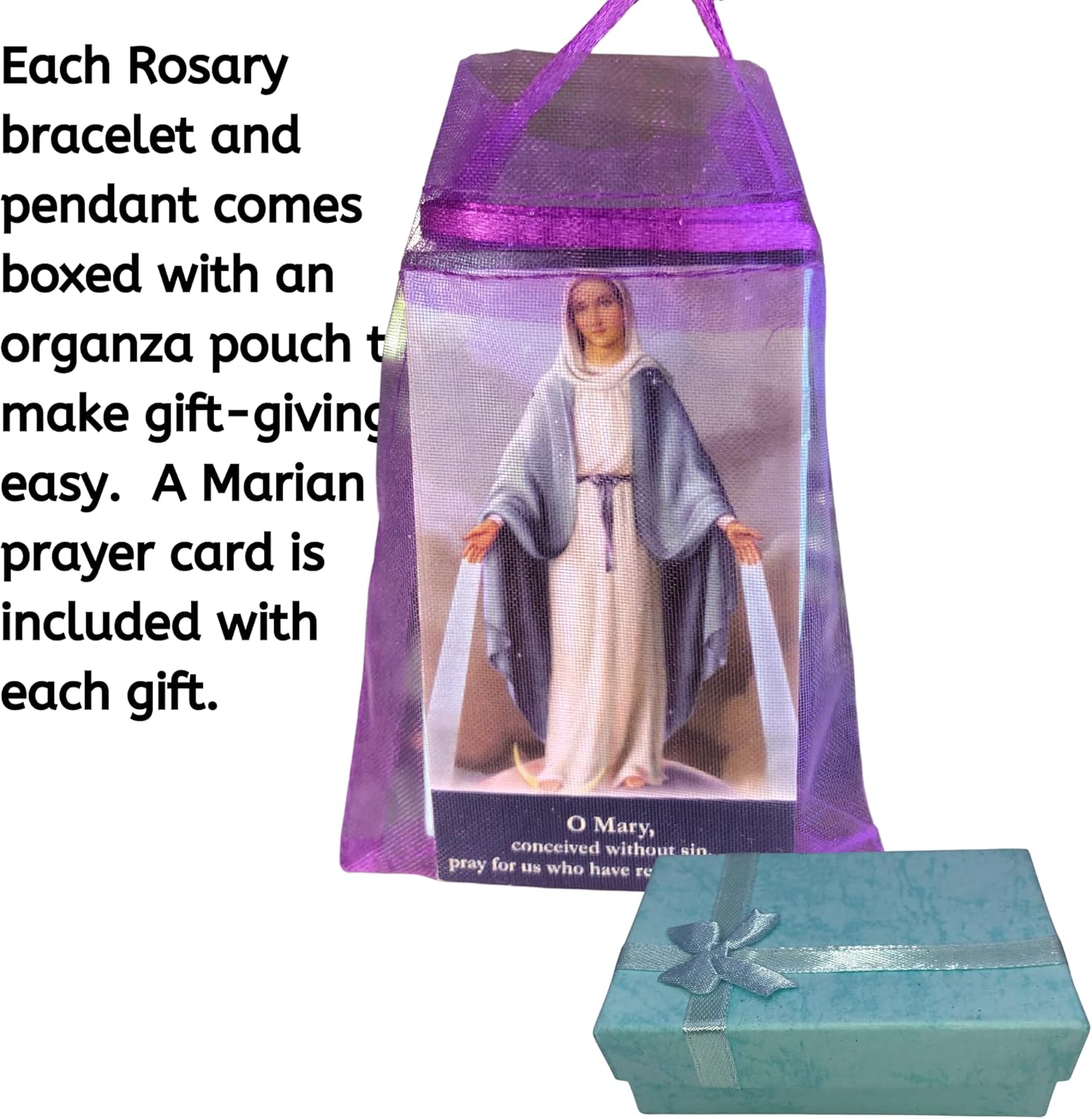 Iridescent White and Green Rosary Bracelet