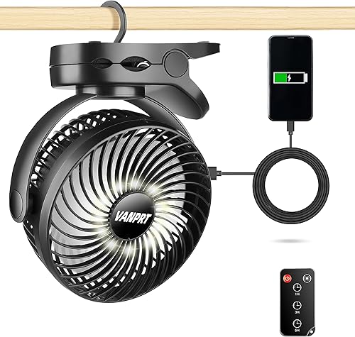 VANPRT Ventilador de clip de 6 pulgadas, ventilador recargable portátil, 3 velocidades y rotación de 720, abrazadera de agarre silenciosa y fuerte, VANPRT Ventilador de clip de 6 pulgadas, ventilador recargable portátil, 3 velocidades y rotación de 720, abrazadera de agarre silenciosa y fuerte,