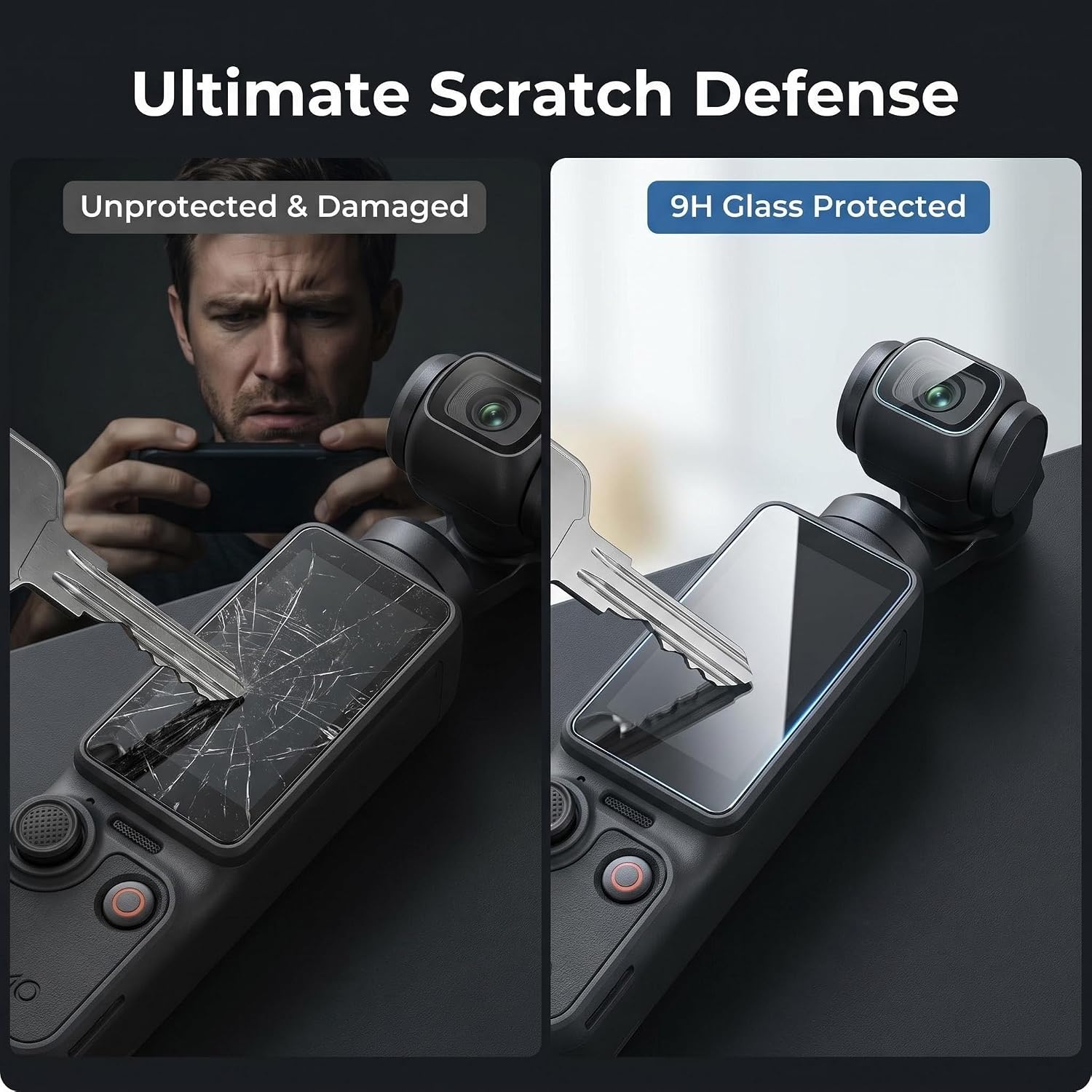 Protective Case for DJI Osmo Pocket 4/Pocket 3, Shockproof Hard Shell Protective Cover with Screen Protector & Lens Protector, Portable Travel Vlogging Accessories image 5