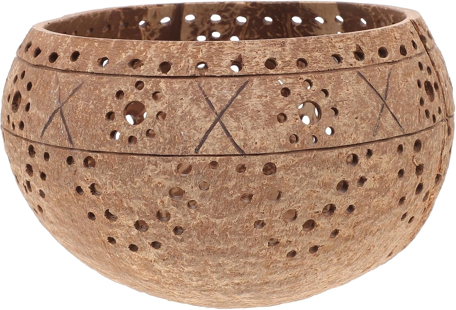 Coconut Shell Candle Bowl Delicate Hollow Design for Aromatherapy Natural Craft Adornment for Home Decor Eco-Friendly Candle Storage