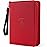 4 Pocket Card Binder for 320 Cards, Fabmaker Premium Zip Trading Card Binder, Portable PU Card Collection Binder, Collector Card Album, Card Folder for MTG, TCG, Sports Cards, Game Cards (Red)