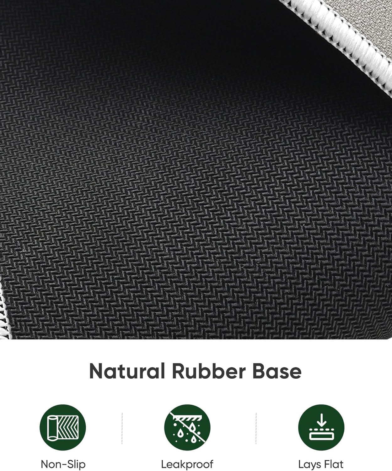 ALOANES Beige Waterproof Desk Mat, Large Mouse Pad with Extended Mouse Mat, with Anti Slip Base, Stitched Edge, Grain Jacquard Surface, Perfect for Gamer, Office & Home, 3XL 15.74"x35.43"x0.12"