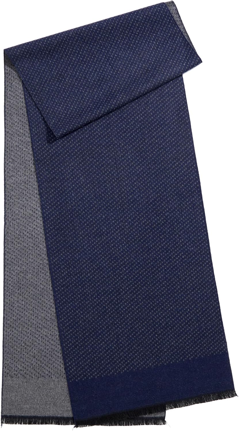 Men's Winter Warm Scarf Premium Cashmere Feel, Luxuriously Soft Long Plaid Pattern - Image 4