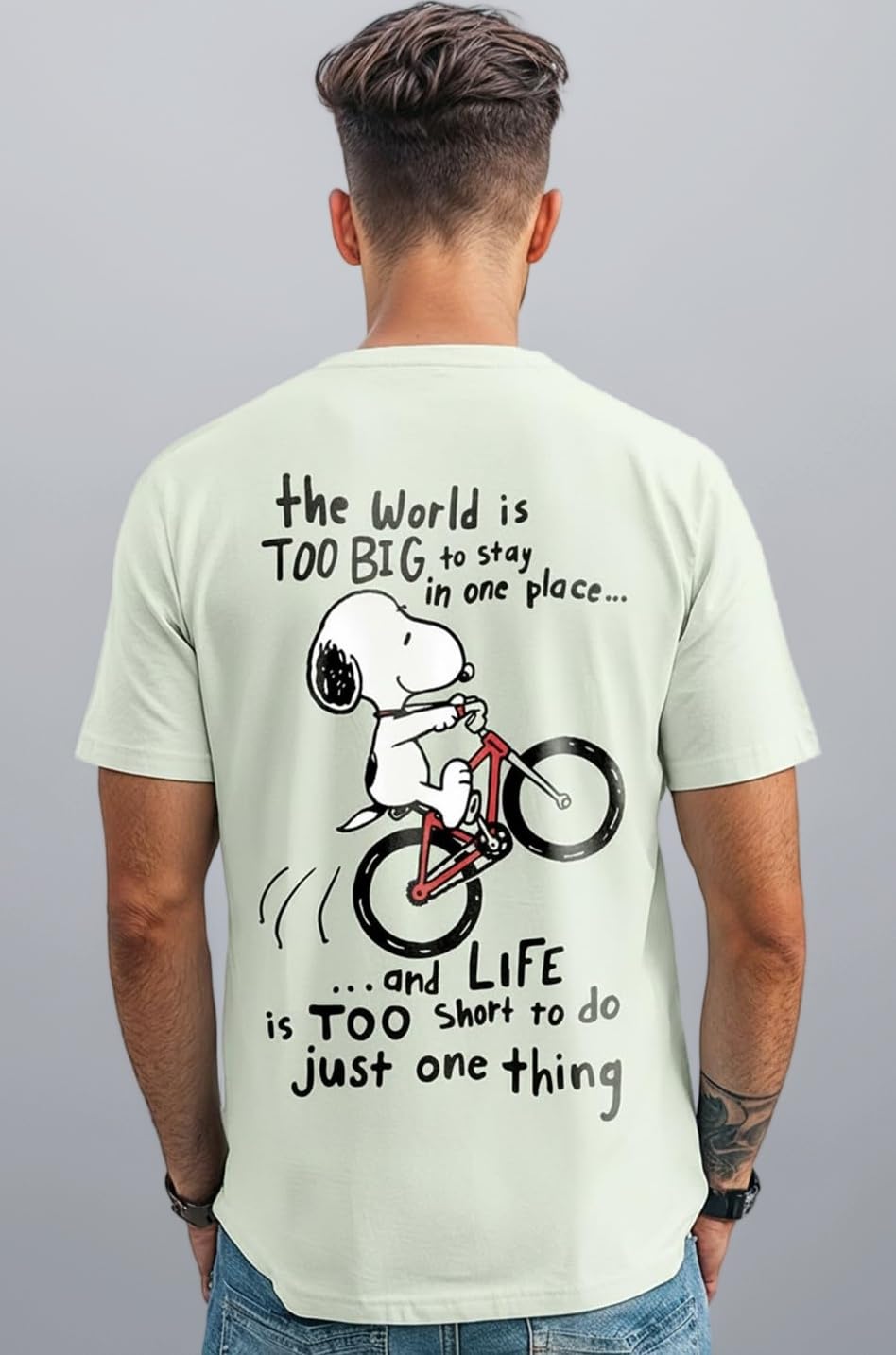 X Peanuts Men's Cotton Graphic Print Regular Fit Half Sleeve Round Neck T-Shirt | Tshirt for Man | Tshirt for Men Cotton | Tshirts for Men Stylish | Casual Wear | Street Wear