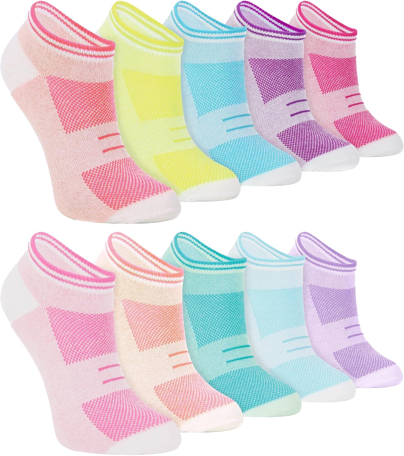 10 Pairs Girls Ankle Sneaker Socks | Sock Snob | Low Cut Soft Short White Socks