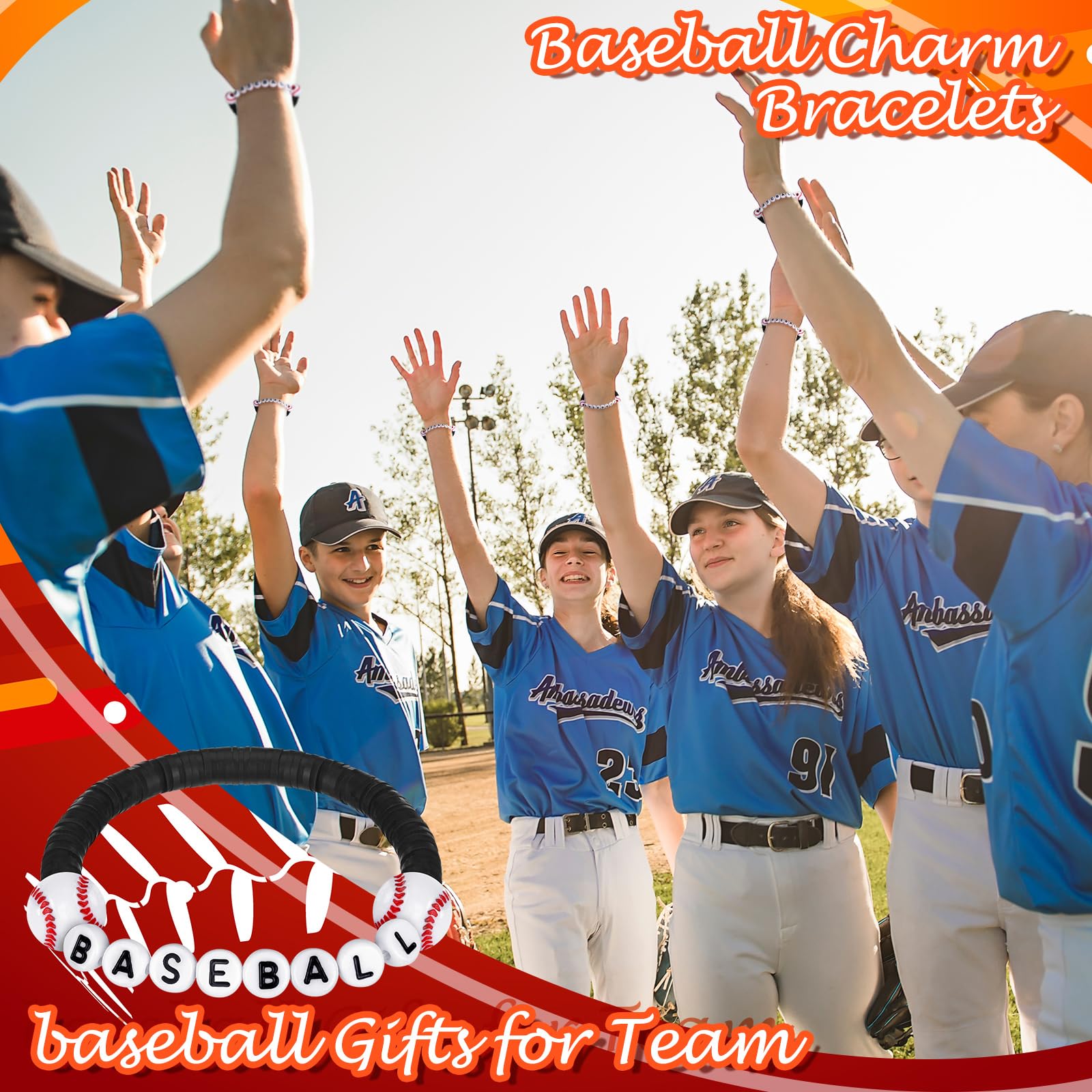 HLenyoy 20 Pièces Bracelets De Football D'argile Empilables Pour Le