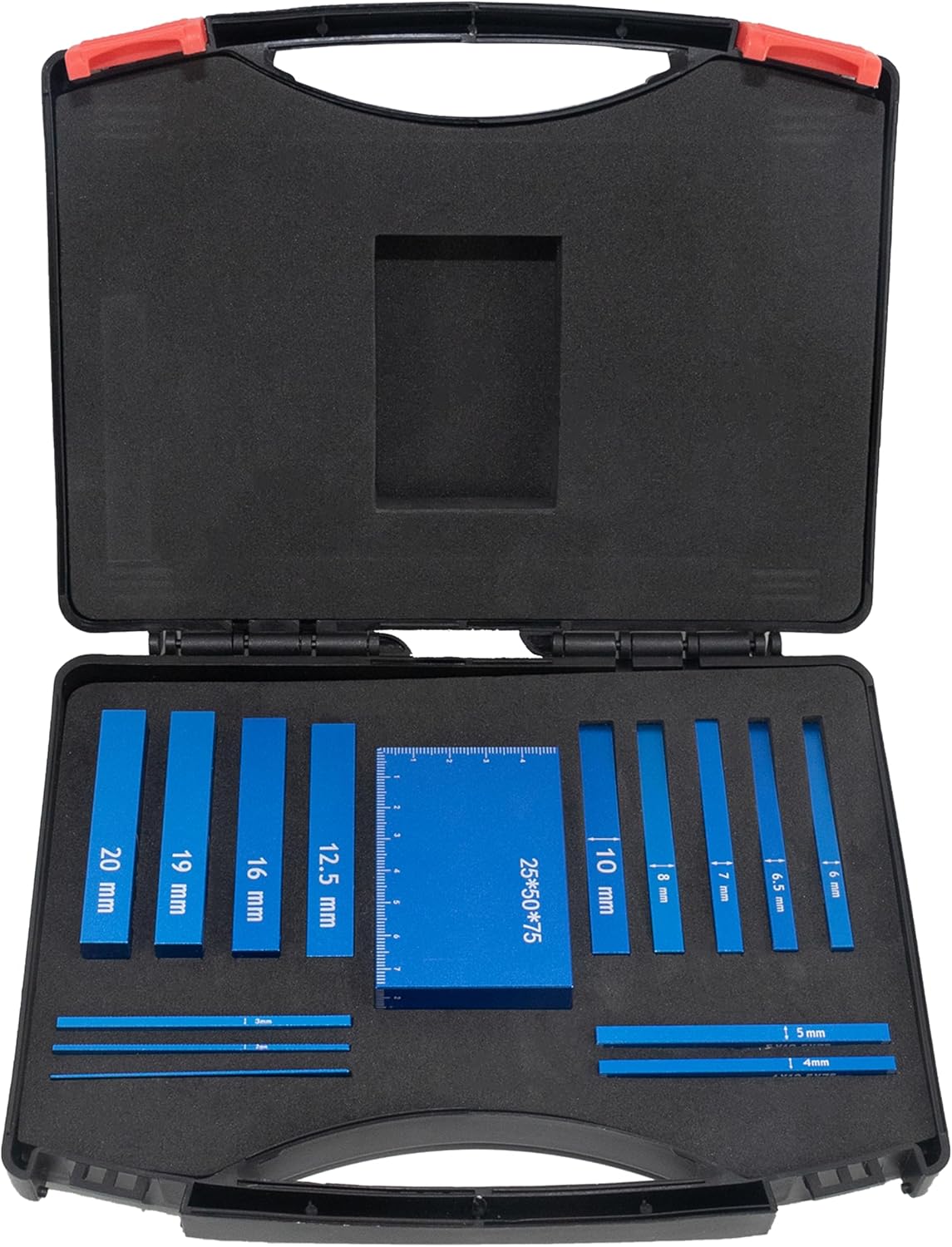 Metric Setup Blocks Woodworking Aluminum Height Gauge Blocks Set for Router and Table Saw Accessories Blue 15 PCS