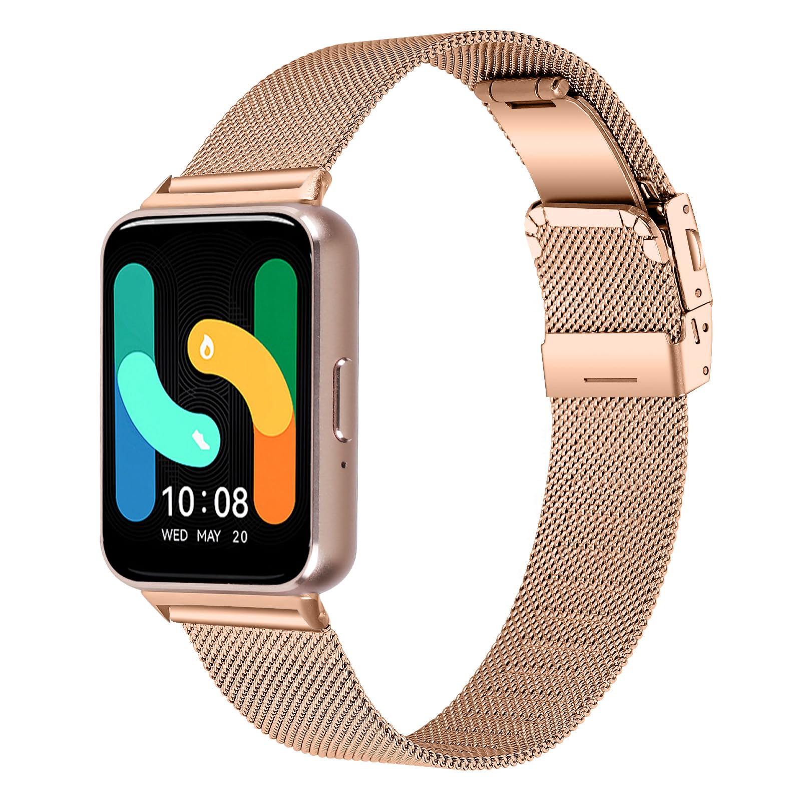 SMYAOSI Correa de Metal Compatible con Galaxy Fit 3 SM-R390, Correa de Reloj Clásica de Acero inoxidable de liberación rápida de Samsung Galaxy Fit3 SM-R390 Smartwatch