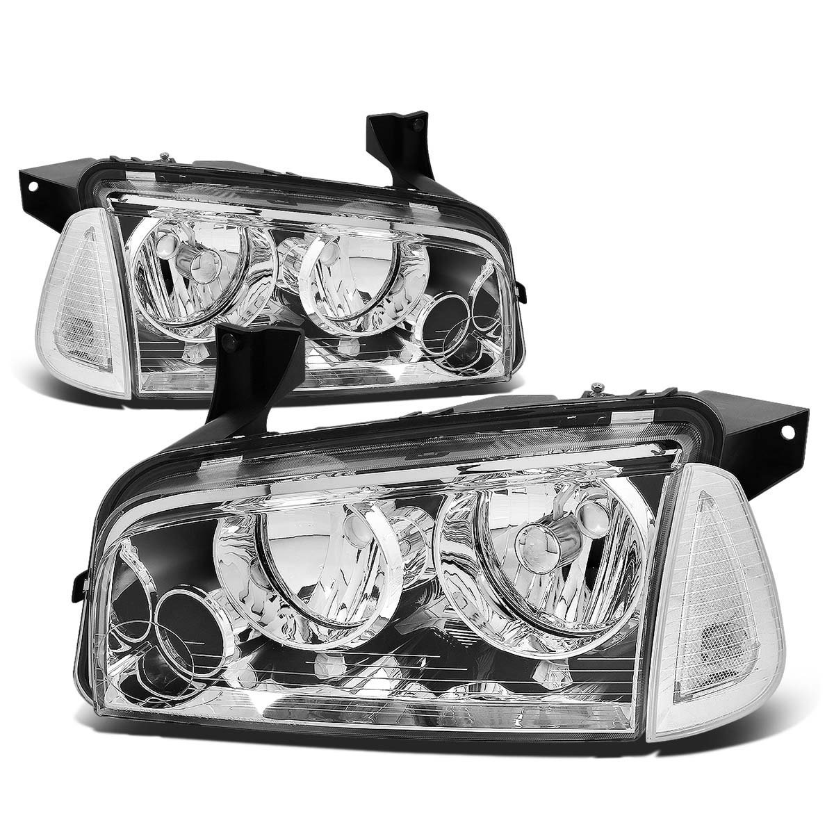 DNA MOTORINGHL-OH-CHA05-4P-CH-CL1 Headlight Assembly Compatible with 06-10 Charger