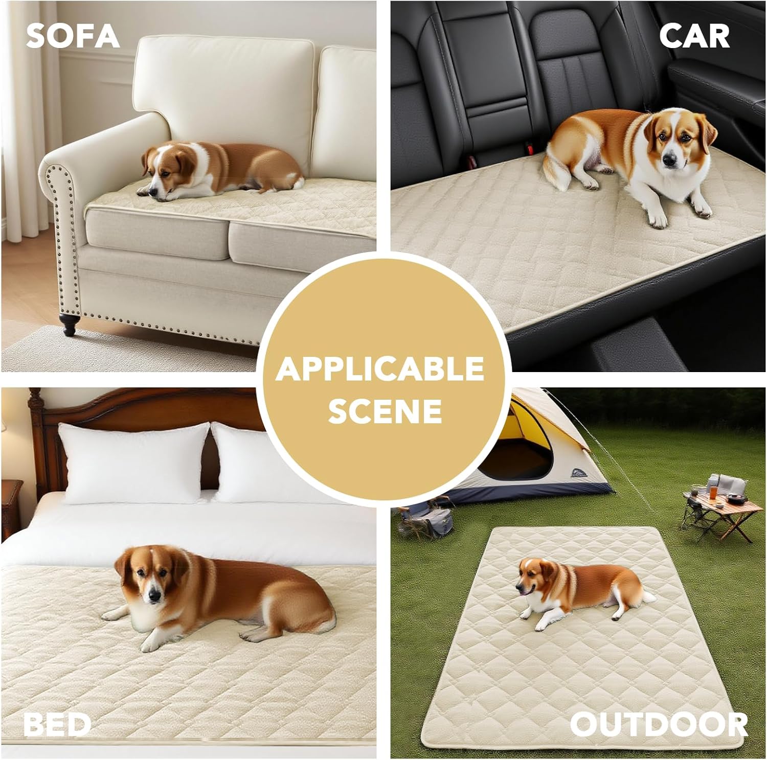 H.VERSAILTEX Couch Cover Chenille Pet Fuzzy Sofa Covers for 2 Cushion Couch Anti Slip Washable Sofa Slipcovers with Strap Soft Couch Protector Cover for Dogs Cats Kids(27.6" x 59", Ivory)