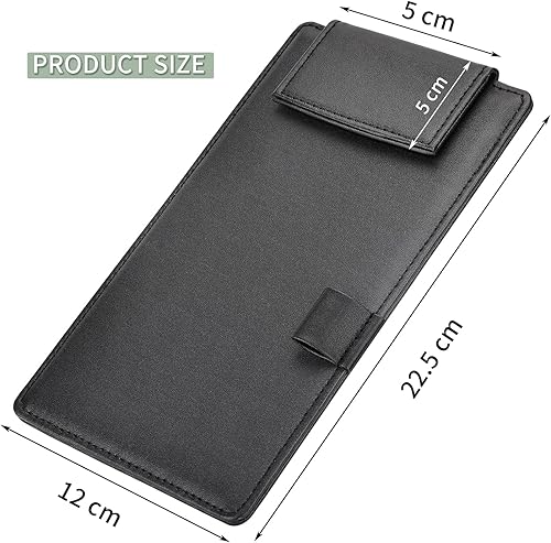 Miniatura 3 de 2 Pack Mini Clipboard, Small Clipboards with Pen Holder, Leather Black Clipboard for Nursing Classroom, Smooth Writing Low Magnetic Profile Clip