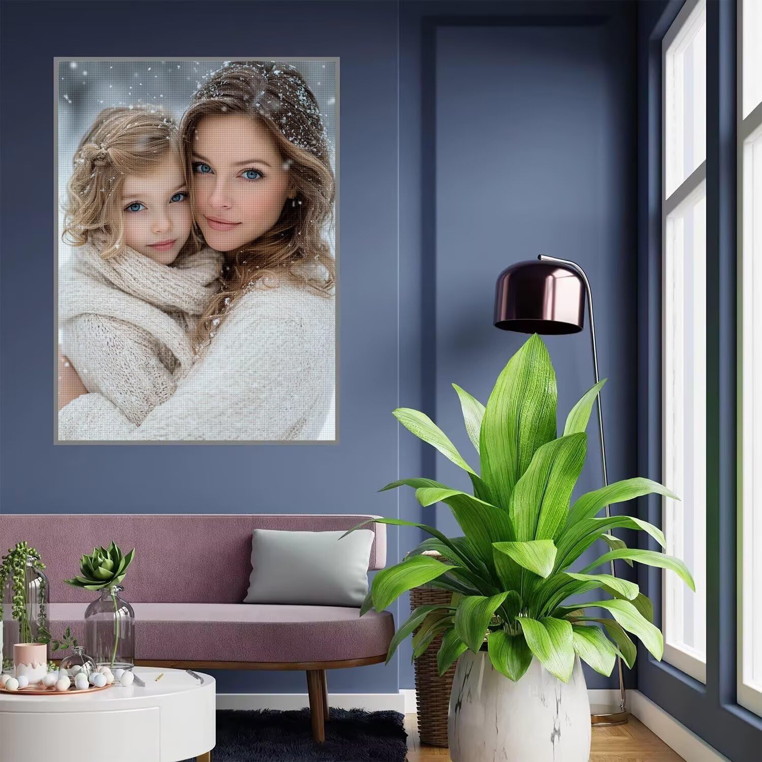 Diamond Painting Eigenes Foto, Diamant Painting Bilder 90x120cm, 5D Diamond Paintings Erwachsene, Selbst Gestalten Bild Personalisiert, Malen Nach Zahlen Eigenes bilder ,DIY Kreative Geschenk w-111