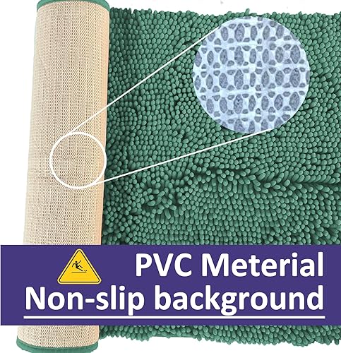 Miniatura 5 de Run Helix Chenillen - Juego de 3 alfombras de baño antideslizantes, absorbentes, peludas, lavables a máquina, perfectas alfombras de felpa con