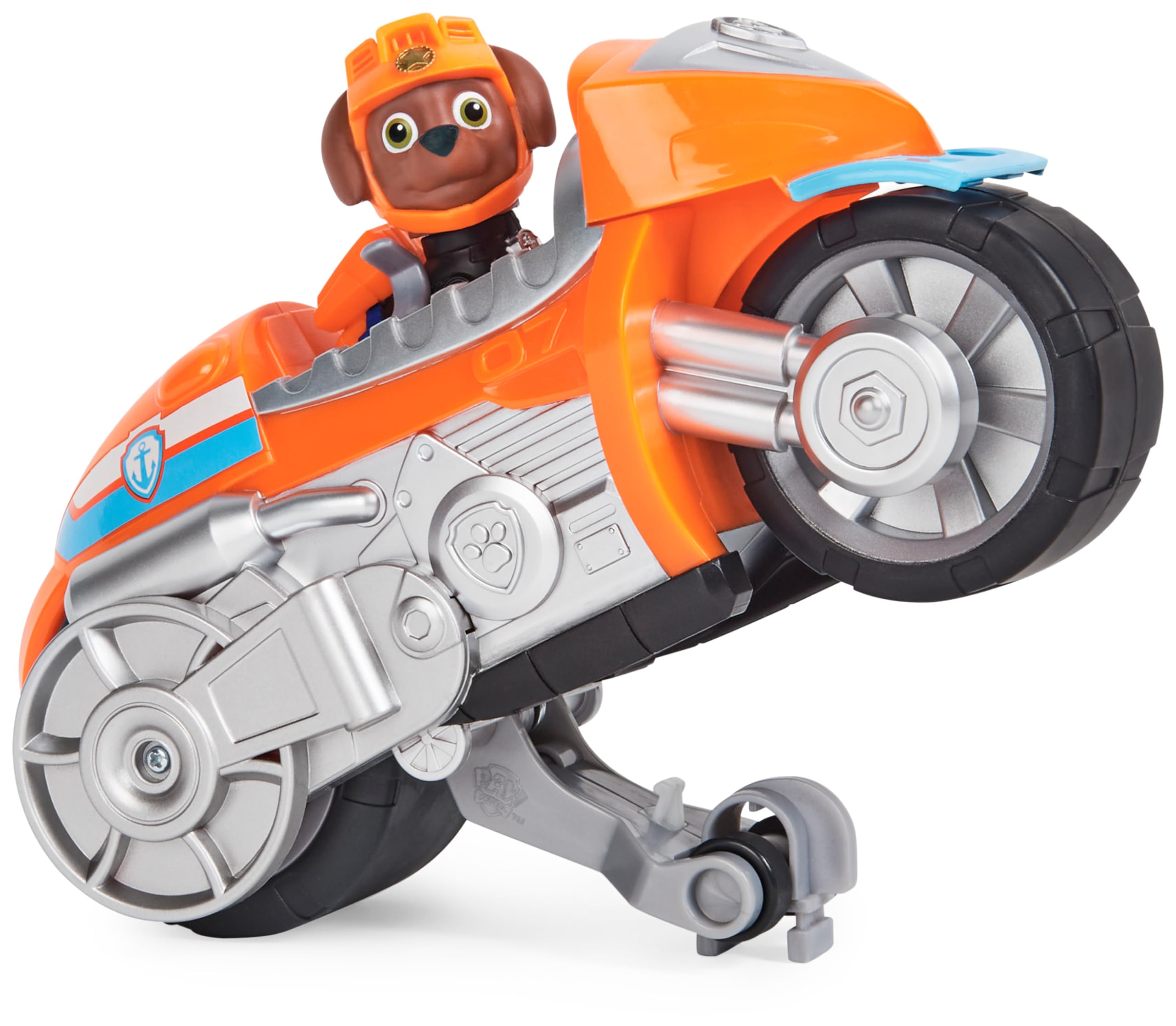 Paw Patrol, Veicolo Moto Pups di Zuma, Motocicletta con Motore a retrocarica e Personaggio, per Bambini dai 3 Anni in su