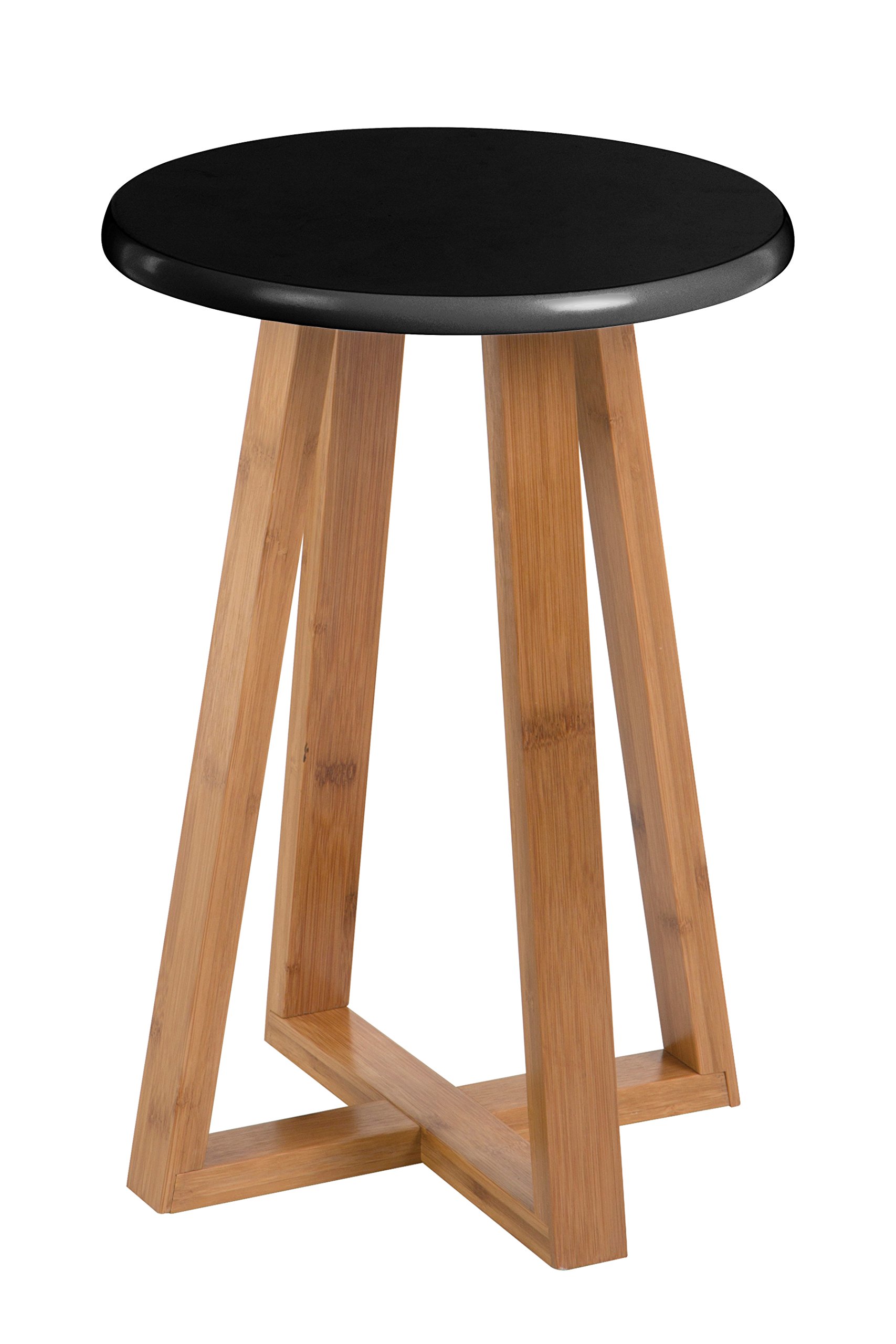 Premier Housewares Viborg Bamboo Round Stool Black