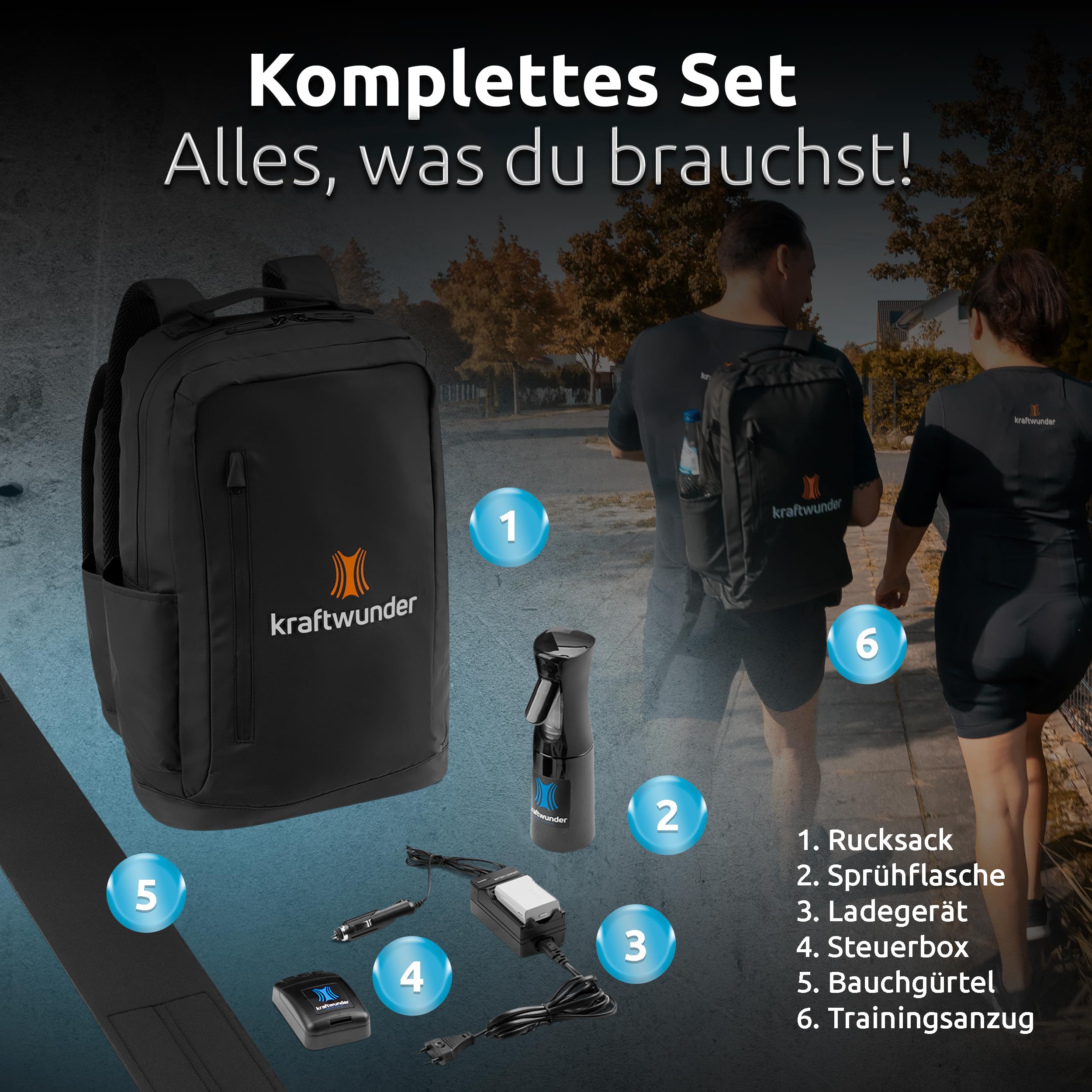 EMS Anzug Classic HOME Komplettsystem - 20 Elektroden für effektives Ganzkörpertraining - kabelloses EMS-Training für Zuhause - Herren & Frauen - Made in Germany - inkl. App & Steuerbox