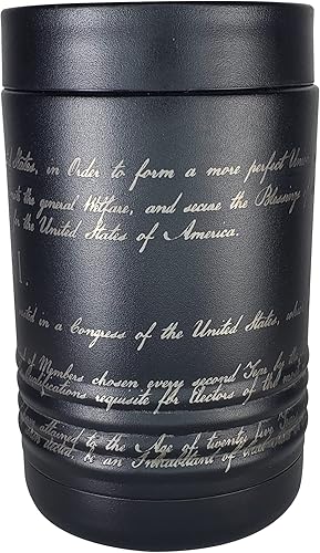 Miniatura 7 de We The People Constitution - Enfriador de latas aislado de acero inoxidable de doble pared, capacidad para latas de 12 o 16 onzas o botellas de 12