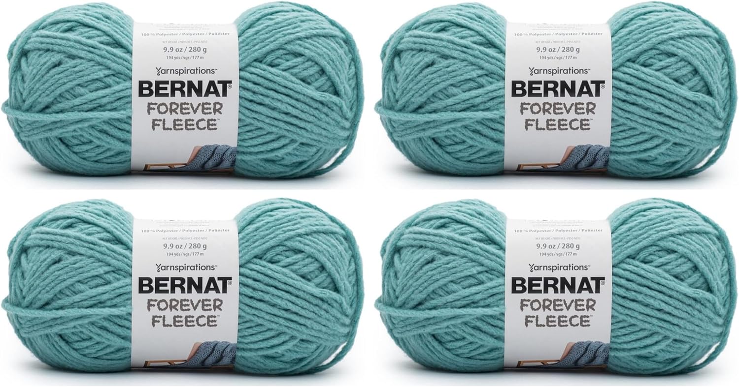 Bernat Forever Fleece Yarn, 280G, Blue Teal 2 Count (Pack of 2)