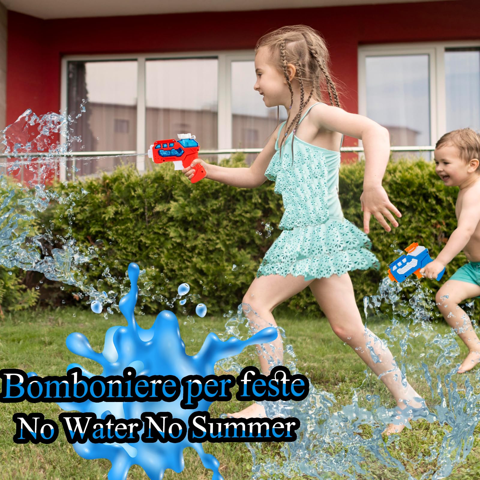 Set di 2 Pistola ad acqua con grilletto, pistola ad acqua per piscina estiva all'aperto, piccola pistola ad acqua per ragazzi, ragazze, mani piccole, anche per l'addestramento di cani e gatti