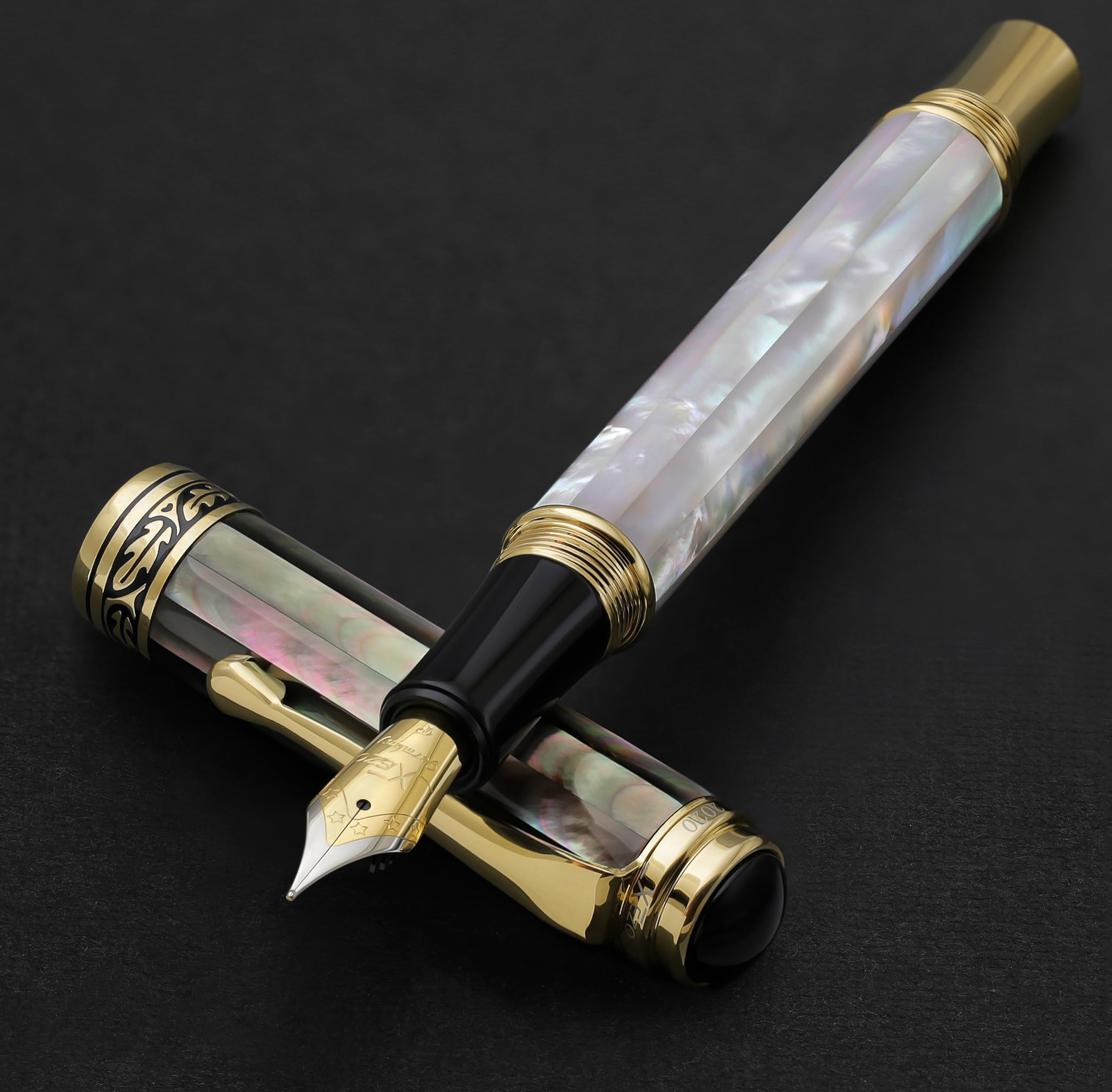 Amazon | Xezo Maestro 万年筆 細字 玉虫色 海洋起源 ホワイトと