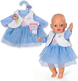 BABY born Blue Winter Dress - Doll Dress with Long Sleeves, Tulle Skirt & Plush Vest - High-Quality Doll Clothing - Doll Accessories for All Dolls of Size 36 cm