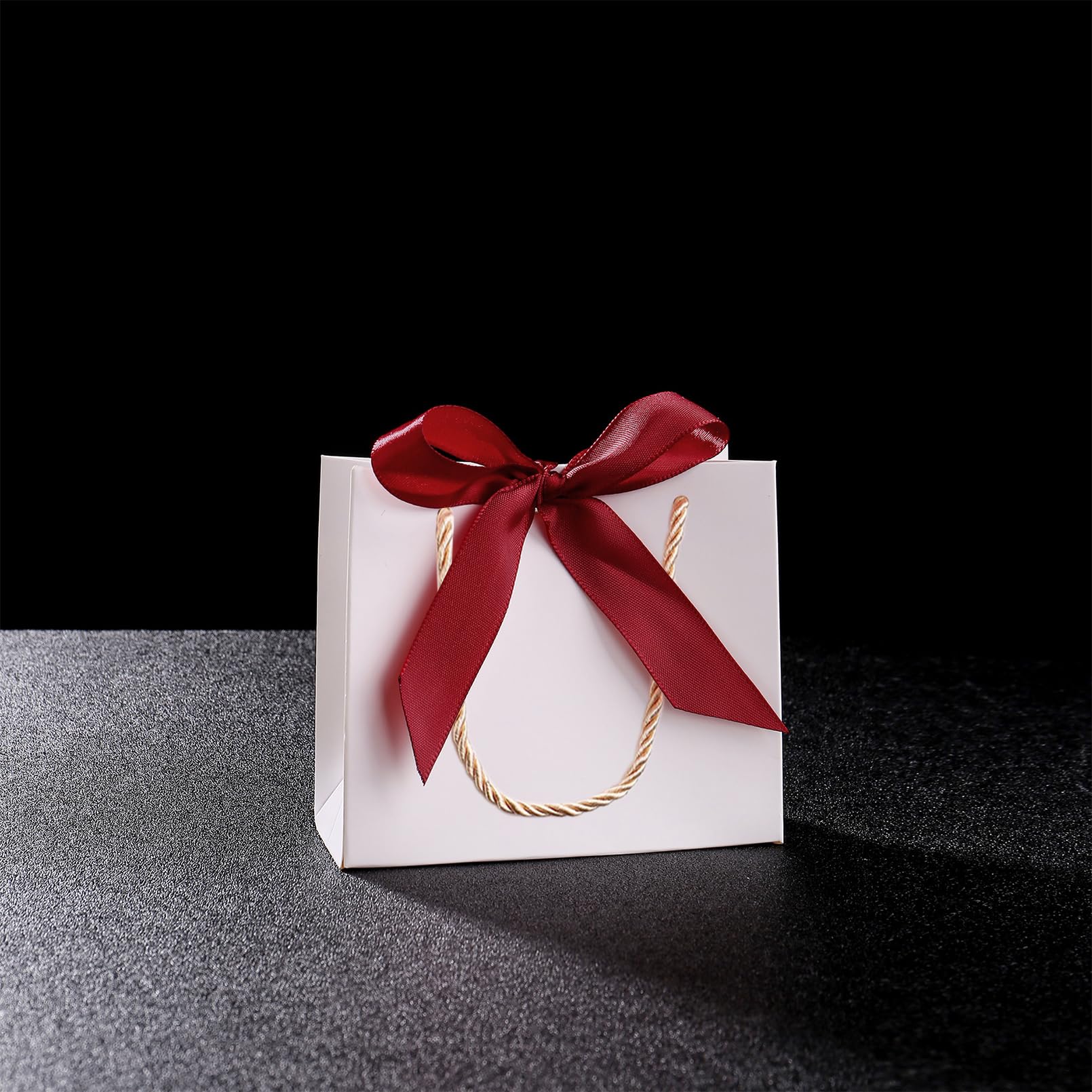 Lot De 8 Sacs Cadeaux En Papier Avec Nœud Argenté, Sacs De