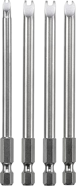 kwb Spanner Bit Set - 4 Pieces 4 6 8 10 Each 100 mm Extra Long 1/4 Inch According to ISO 1173 E 6.3 Screwdriver Bits Set