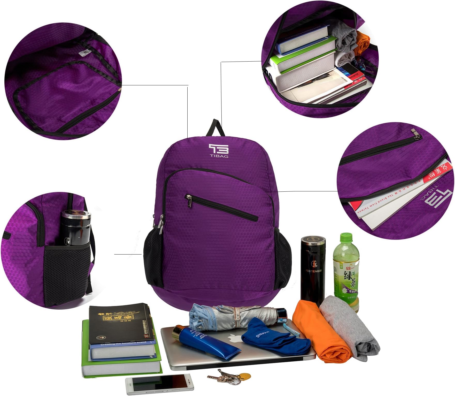 25L/30L/35L Water Resistant Lightweight Packable Folding Daypack Backpack