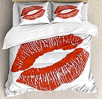 Vista 273 de Ambesonne Juego de funda de edredón color menta, líneas onduladas horizontales a rayas blancas abstractas de tonos suaves, exhibición de arte