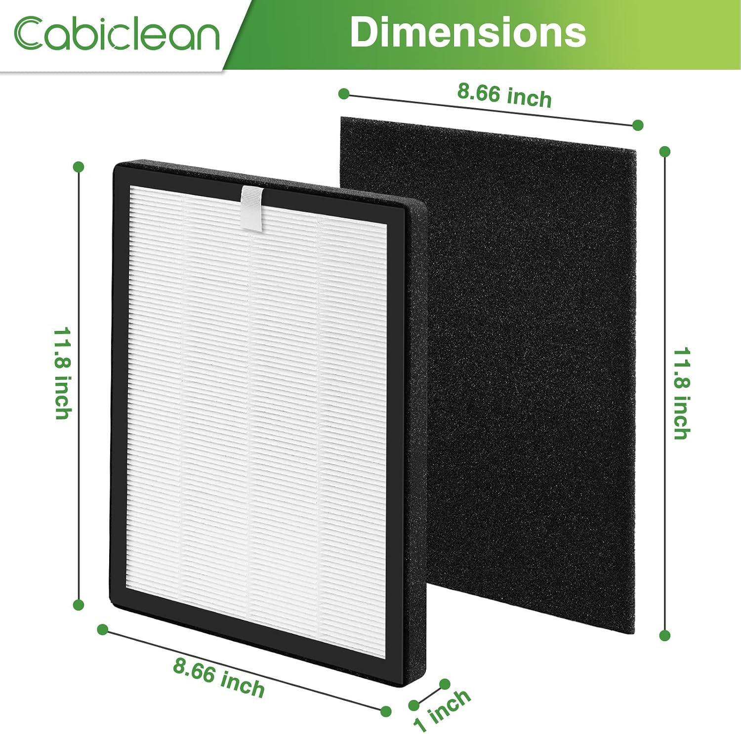 Cabiclean H13 True HEPA ProHEPA 9000 Replacement Filter Compatible with VEVA 9000 2 Pack H13 Premium HEPA Replacement Filters & 8 Activated Carbon Pre-Filters