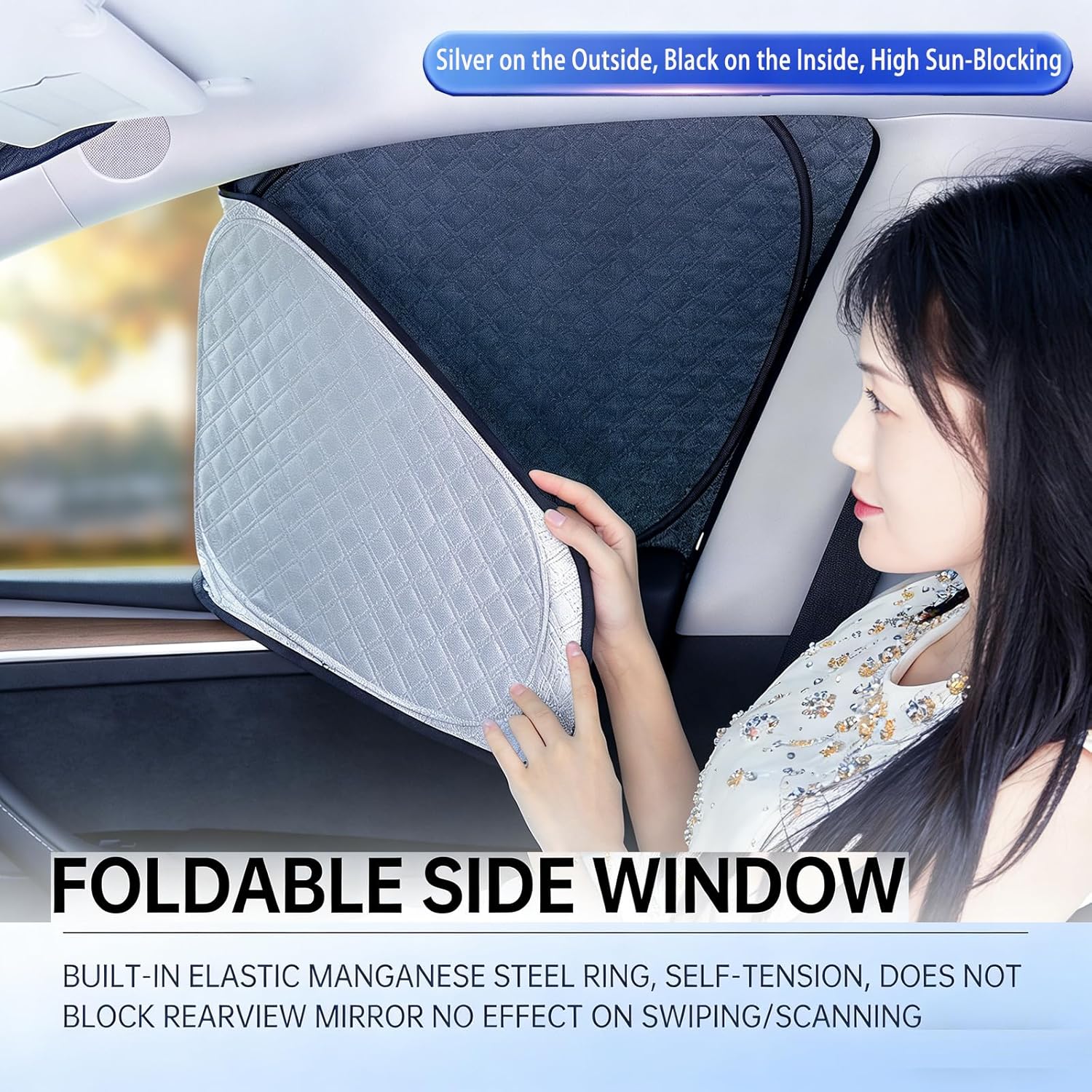 New Car Window Shades for Infiniti QX50 2018-2025-pr, 5-Layer Thickened Checkered Design, Full Blackout Side Rear Sunshade, Privacy Heat Block for Baby & Family,Full Car Set (8 Pcs)