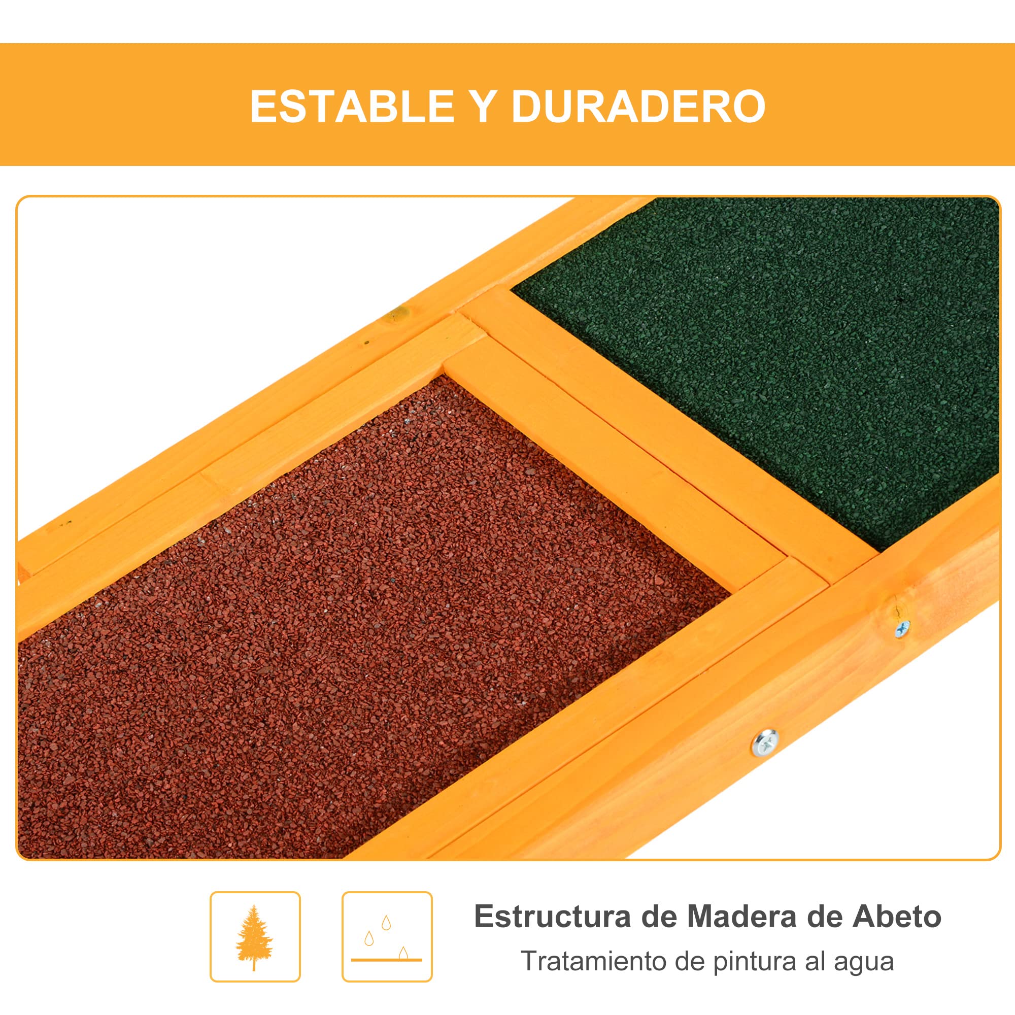 PawHut Balancín para Perros 180x30x30 cm Agility Ejercicio Entrenamiento para Mascotas con Superficie Antideslizante Carga Máxima de 50 kg Mutlicolor