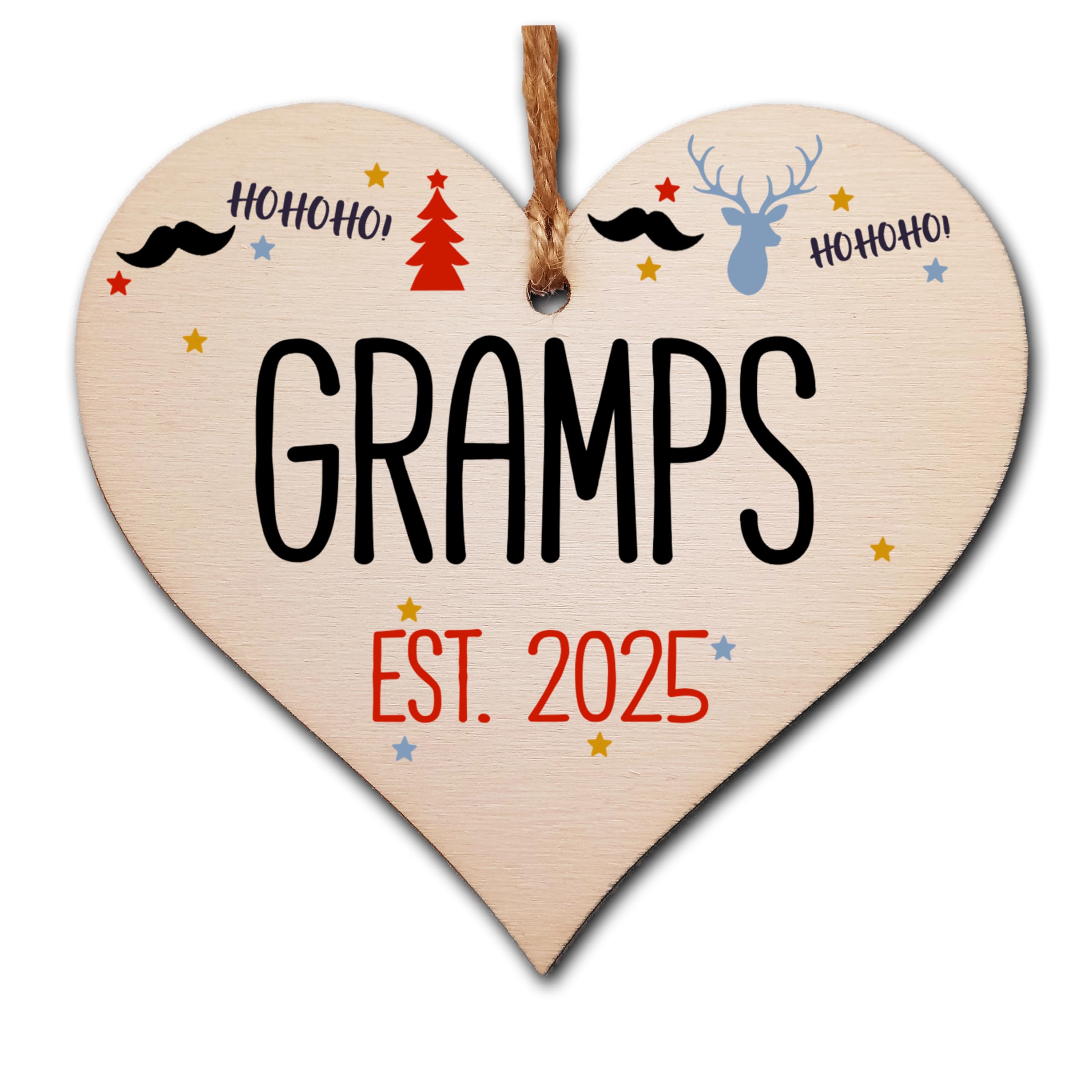 Handmade Christmas Hanging Wooden Heart Plaque Decoration Gift perfect gramps grandparents newborns 2025