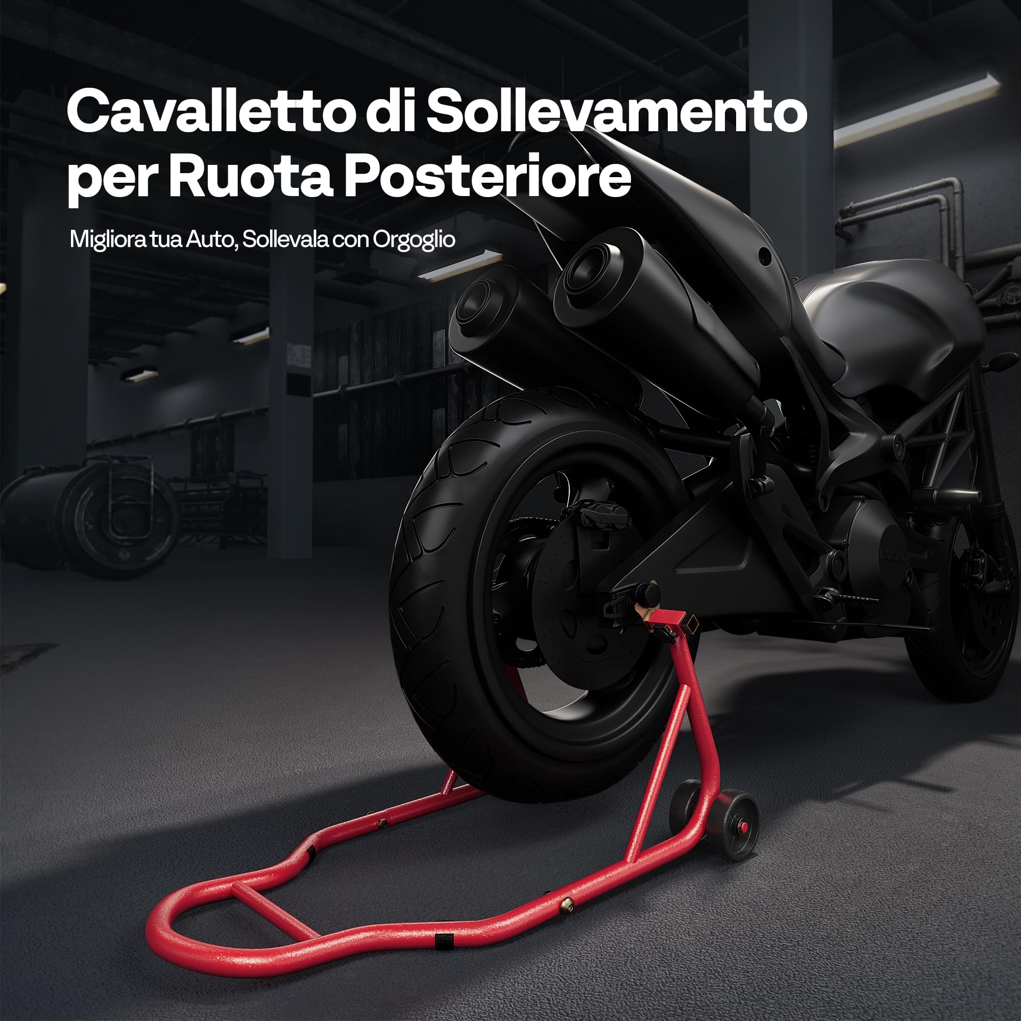 SPECSTAR Cavalletto Moto 200KG Sollevatore Ruota Posteriore Regolabile U+L