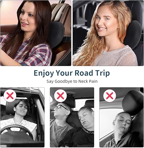 Miniatura 4 de Paquete de 2 almohadas para reposacabezas de automóvil, cómoda almohada para reposacabezas para automóvil, almohada 100% de espuma viscoelástica