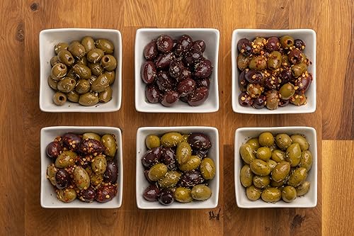 Miniatura 3 de Paquete de 4 variedades de aceitunas al vacío, 2 variedades de olivos griegos con 4 sabores, aceitunas recién selladas con aceite virgen extra, 4 x