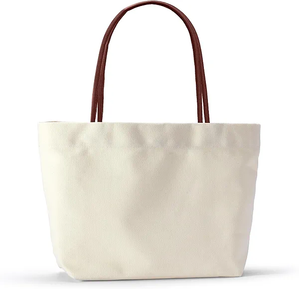 BasicList Canvas Tote Bag Handbag - Women Shoulder Minimalist Stylish Everyday Work Office School Travel Mom Nurse Teacher