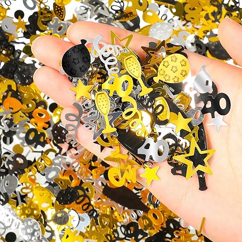 Miniatura 4 de 3000 piezas de confeti de cumpleaños con purpurina para decoración de cumpleaños, aniversario, mesa de papel de aluminio metálico, confeti con