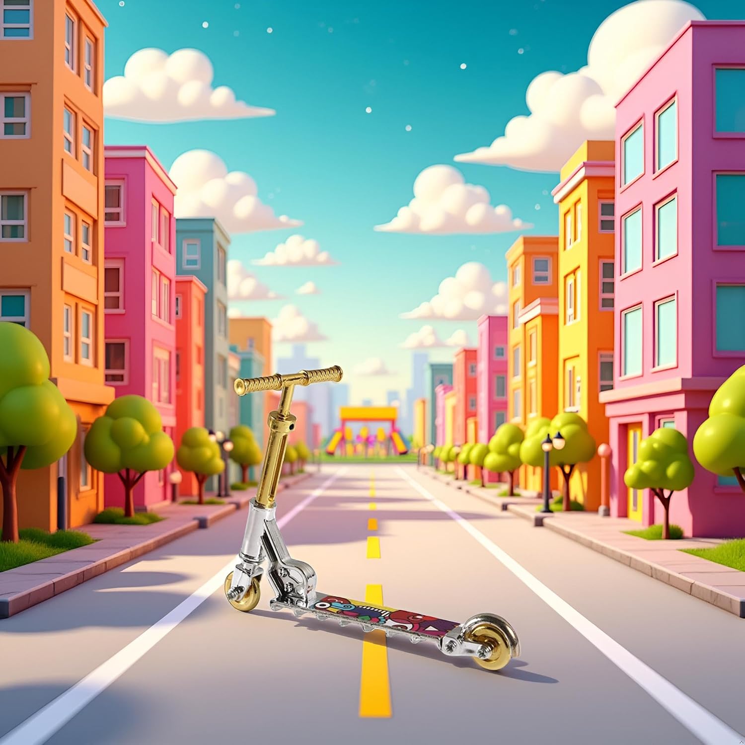 Gold Mini Finger Scooter Two Wheel Educational Toys Finger Bike Plastic Fingerboard Skateboard Simulation Toy (Style A) image 2