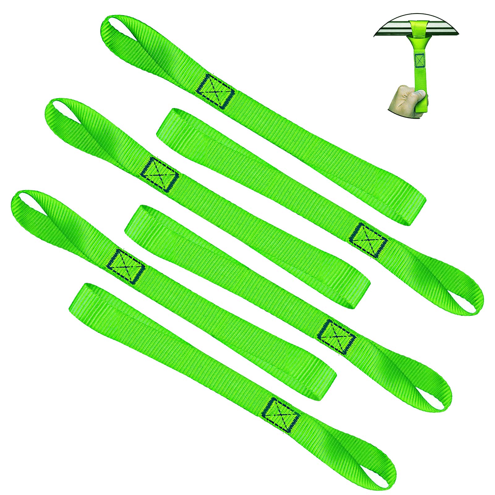 PERCARE Soft Loop Tie Down Straps - Green Nylon Loops, 12 Inch, 6 Pack - Compatible with ATV, UTV, Motorcycle, Scooter, Dirt Bike