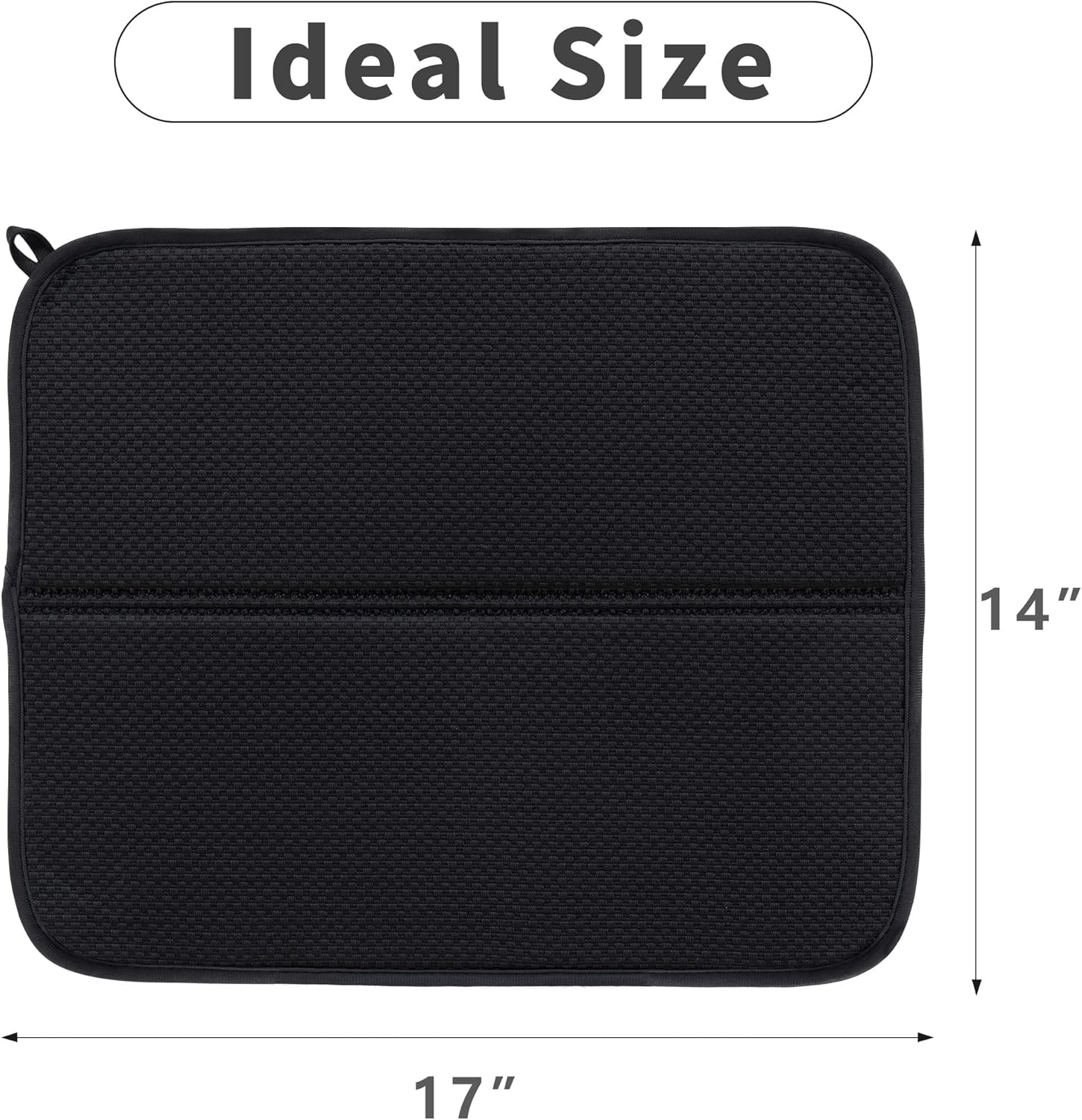 Dish Drying Mat for Kitchen Counter Dishes Towels Absorbent Sink Drain Mats with Mircofiber,14" x17”,3 Pack Black: Home & Kitchen