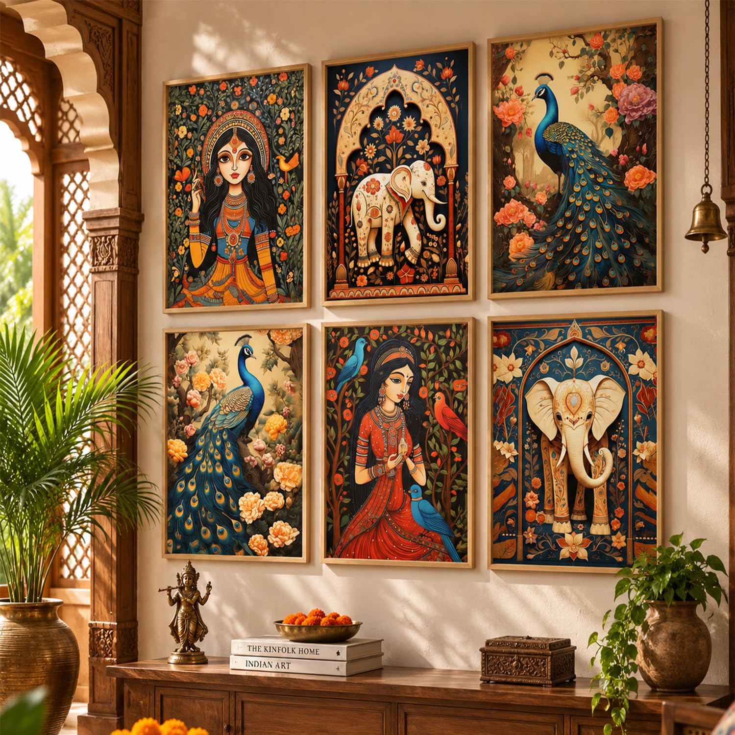 Kotart Madhubani Wall Art - Framed Paintings -13 Kotart Madhubani Wall Art - Framed Paintings -13