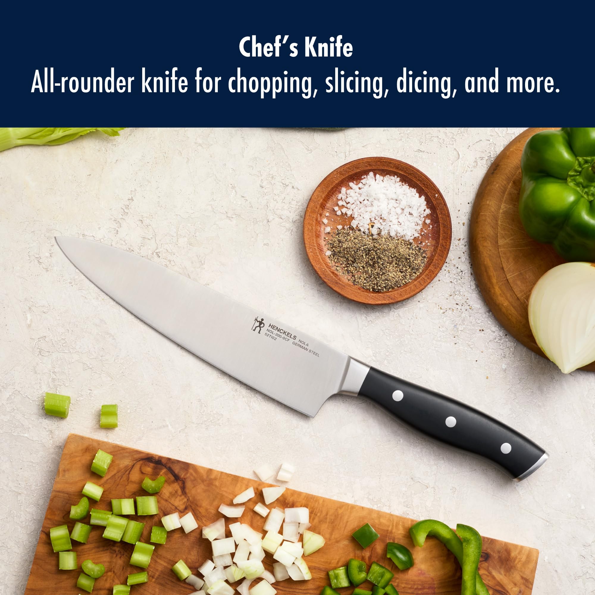 HENCKELS x EMERIL Lagasse The Nola Collection Razor-Sharp German 8-inch Chef's Knife,Made in Company-Owned German Factory with Special Formula Steel perfected for almost 300 Years, Dishwasher Safe — Amazon image 2