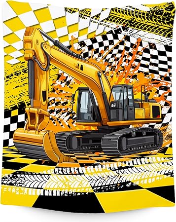 Kids Blanket Gifts, Construction Truck Blankets for Boys, Excavator Throw for Men Adults, Soft Plush Throw for Car Lovers, 60"x80"
