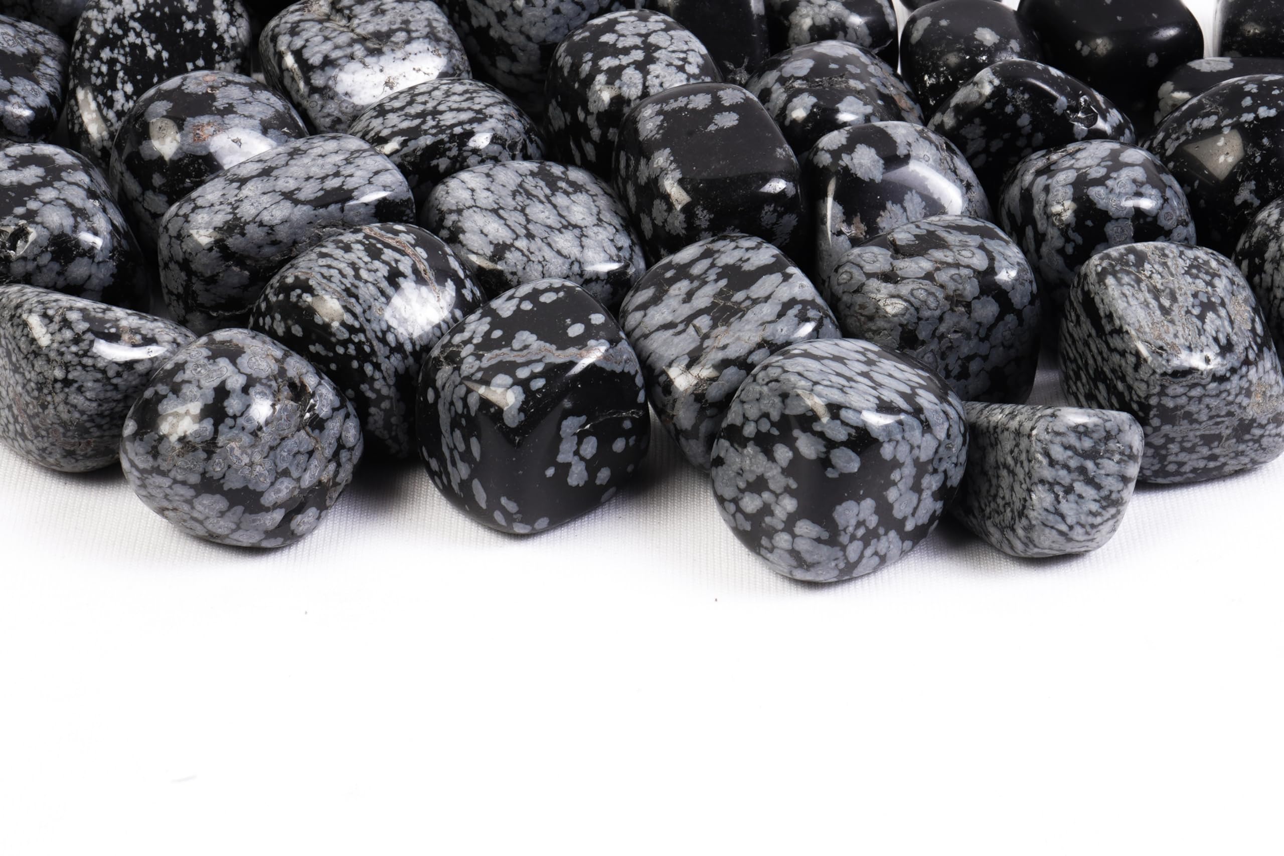 ARE - Aeora Rocks : Snow Flake Obsidian Tumbled Stone (Pack of 3 Pieces) for Balance, Transformation, and Protection, Enhances Clarity and Inner Peace