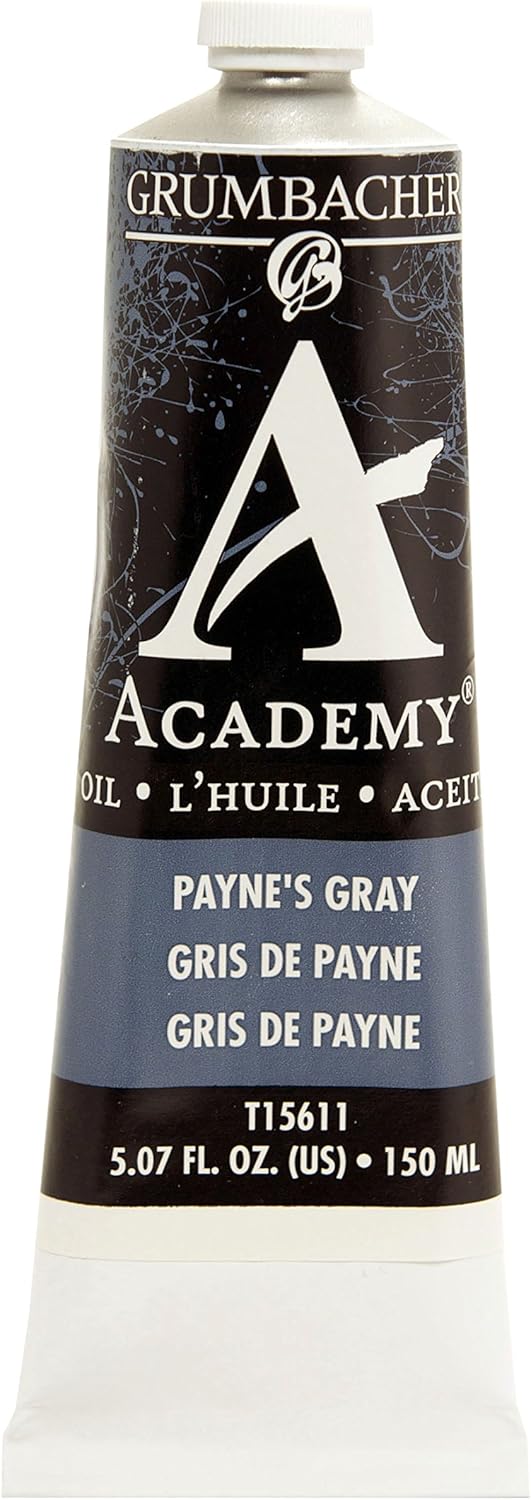 Grumbacher Academy Oil Paint, 150 ml/5.07 oz, Payne's Gray