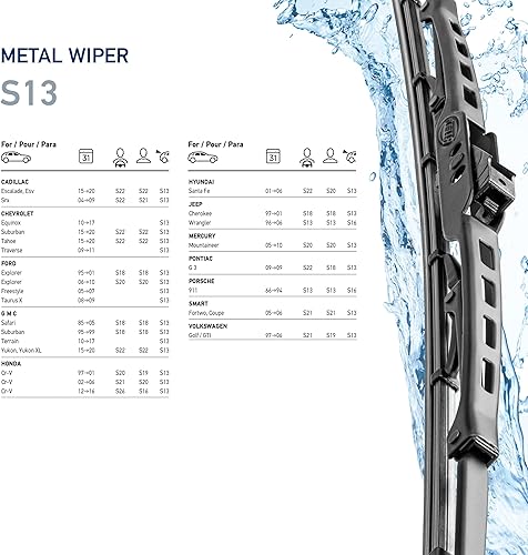 Vista 81 de Hella Limpiaparabrisas estándar de goma sin rayas de 16 pulgadas, calidad de equipo original (una sola hoja) se adapta a Chevrolet Dodge Ford Honda