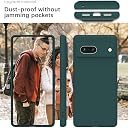 YATWIN Silicone Back Case for Google Pixel 7A, Soft-Touch Phone Back Cover for Google Pixel 7A - Dark Green gallery image