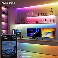 Vista 5 de MIWISE LED Strip Lights,RGB Smart IC COB LED Strip Light Color Chasing,24ft Multicolor Flexible LED Tape Light,Music Sync with APP